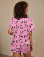 Ekouaer Silk Pajama for Women Short Sleeve Satin Pj Set Two Piece Soft Sleepwear Loungewear, S-XXL