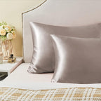 BEDELITE Satin Pillowcase for Hair and Skin, Super Soft and Cooling Similar to Silk Pillow Cases 2 Pack with Envelope Closure, Gift for Women Men(20"x40" King Size, Rose Taupe)