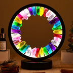 Runyansghi Chroma Electroplated Single Point Crystals Night Lamp 8.6" Healing Crystal Bedside Lamp USB Port 3 Colours Dimming Mode Bedroom Lamp Suitable Night Light Office Home Decor Gift
