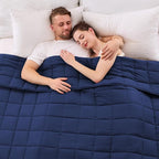 yescool Weighted Blanket for Adults (20 lbs, 88” x 104”, Blue) Cooling Heavy Blanket for Sleeping Perfect for 190-210 lbs, Queen Size Breathable Blanket with Premium Glass Bead, Machine Washable