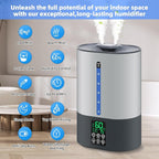 6L Humidifiers for Bedroom Large Room Home, Cool and Warm Humidifiers for Baby and Plants Mist Top Fill Desk Humidifiers Essential Oil Diffuser, Quiet with Adjustable Mist,360°Nozzle-Grey