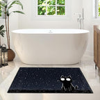 Cat Area Rug 2x3 ft Entry Rug Washable Boho Rugs Non Slip Low Pile Floral Door Mat Small Carpet for Bedroom, Bedside, Kids Room, Office, Dining Room