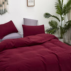 Cottonight Burgundy Comforter Set Full Wine Red Bedding Set Full Solid Claret Comforter Modern Blanket Quilt Breathable Durable Dark Red Comforter Set for Women Men