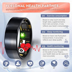 Smart Ring Health Tracker for Women Men, Sleep Tracker with Heart Rate,SpO₂,Blood Pressure, Fitness Ring for Activity Monitoring, No Subscription, Step Tracker Ring for ios&Android (Black, #13)