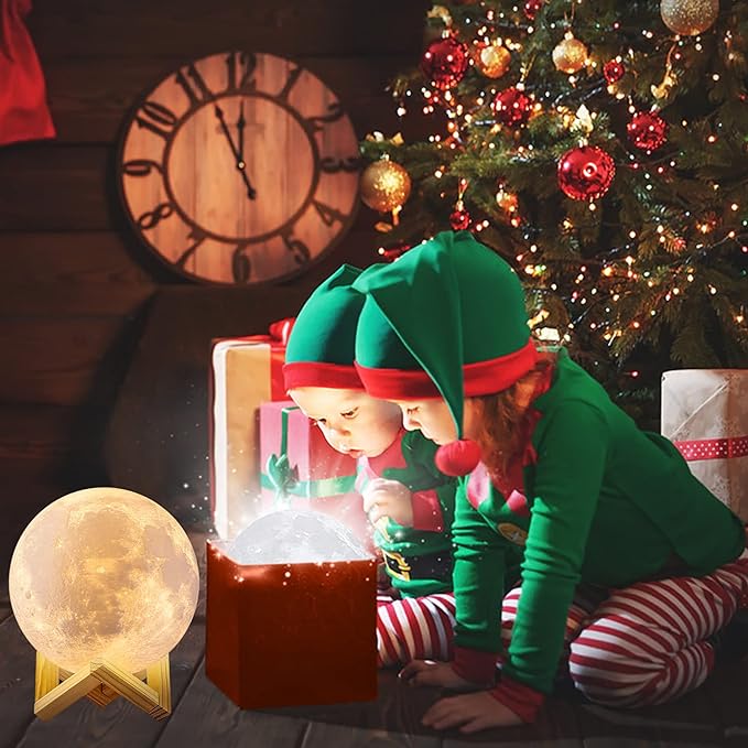 GDPETS Moon Lamp Moon Night Light,16 Colors Moon Light with Stand & Remote &Touch Control and USB Rechargeable Decorative Lamp for Girls Kids Christmas Party Gift（6 Inch