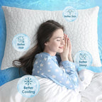Cooling Pillow Standard Size 1 Pack, Adjustable Bed Pillows for Sleeping, Luxury Shredded Memory Foam Pillows, Soft and Supportive Firm Pillow for Side,Back, Stomach Sleepers, Gifts for Hot Sleepers