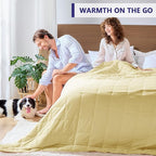 King Size Weighted Blanket for Adults (20 lbs, 80” x 87”, Yellow) Cooling Heavy Blanket for Sleeping Perfect for 190-210 lbs, Breathable Blanket for Adults & Couple All Season, Machine Washable