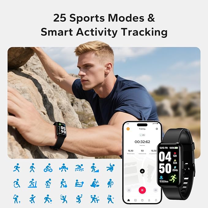 Fitness Smart Trackers with 24/7 Health Monitoring,Heart Rate Sleep Blood Oxygen Monitor/Calorie Steps Counter Pedometer Activity Tracker/Smart Notifications for Men Women