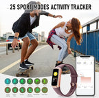 Fitness Tracker, Activity Trackers with 24/7 Heart Rate, Blood Oxygen Blood Pressure Sleep Monitor, Step Counter with 1.1" AMOLED Touch Color Screen, Calorie Pedometer Health Smart Watch for Women Men