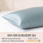 Bella Coterie Luxury Silk Pillowcase for Hair and Skin | 30 Momme | 100% Pure 6A Mulberry Silk | Super Soft | Perfectly Plush [Queen, Slate Blue]
