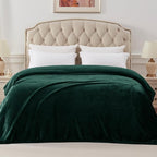 Exclusivo Mezcla Fleece Blanket Cal King Size for Bed, Super Soft and Warm, All Season, Cozy, Plush, Lightweight, 120x120 Inches, Forest Green