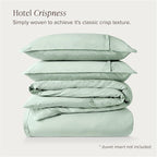 Bare Home 100% Organic Cotton Queen Duvet Cover Set - Crisp Percale Weave - Lightweight & Breathable - Cooling Duvet Cover Set (Queen, Willow)
