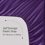 BEDELITE Satin Sheets Full Size Bed Set, Luxury Soft Plum Purple Sheets for Hair and Skin, Similar to Silk Bed Sheets Set 4 Pieces with 1 Deep Pocket Fitted Sheet, 1 Flat Sheet, and 2 Pillowcases