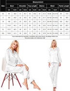SWOMOG Long Sleeve Pajamas Set Silk Satin Sleepwear Button Down Pjs Loungewear with Pocket