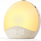 ecozy Sunrise Alarm Clock for Bedroom, White Noise Sound Machine, 26 Soothing Sounds, 17 Night Lights, Bluetooth Speaker, Music-Sync Lights, Wake Up Sunlight for Heavy Sleepers, Adults, Kids - Natural