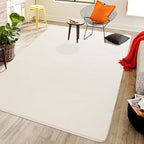 Softlife Area Rug for Bedroom Living Room, Solid Non-Slip 6x9 Fluffy Carpet with Soft Low Pile for Kids Boys Girls, Machine Washable Fuzzy Aethetic Rugs Home Dorm Decor, Creamy White