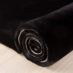 Ashler HOME DECO Ultra Soft Faux Rabbit Fur Chair Couch Cover Area Rug for Bedroom Floor Sofa Living Room Black 2 x 6 Feet