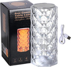 oneleaf Table Lamp Rose Crystal Modern LED Cordless,Rechargeable Battery Touch Desk lamp with Remote Control, Night Light for Couple Dinner/Restaurant/Bedroom/Camp (A-Monochrome)