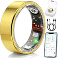 Smart Ring Health & Fitness Tracker for Men & Women – Sleep, Heart Rate, SpO₂, HRV & Stress Tracking – BP & Women Health Support, 180+ Sport Modes, IP68 Waterproof, No Subscription Fee (Gold, 8)