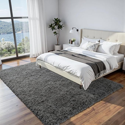 6x9 Area Rugs for Living Room Rug: Soft Fluffy Shag Gray Rugs for Bedroom, Non-Slip Large Fuzzy Plush Rug Indoor Floor Carpet for Nursery Kids Boys Girls Room, Dorms, Playroom, Modern Home Decor