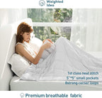 Weighted Idea Weighted Blanket for Adults (White,60"x80",20lbs) Cooling Breathable Heavy Blanket with Premium Glass Beads All-Season Soft Thick Comfort