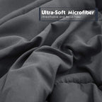 HIG 3pc Gray Oversized King Plus Comforter Set Duvet Insert, Reversible, All Season, Box Stitched, with Corner Tabs, Soft, Fluffy（128'' x 120''）