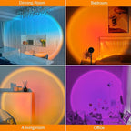 Sunset LED Lamp Projector, 21 Colors Changing App & Remote Control Mood lighting, Music Sync Ambiance Lighting, Sunset Lamp for Bedroom, Living Room, Aesthetic Room Decor, Birthday Gifts for Women