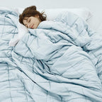 Weighted Idea Weighted Blanket for Adults (Light Blue,60"x80",20lbs) Cooling Breathable Heavy Blanket with Premium Glass Beads All-Season Soft Thick Comfort