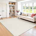 SHACOS Silky Soft Faux Rabbit Fur Area Rug 5'x7' Non Slip Washable Padded Throw Rugs Fluffy Cozy Indoor Modern Carpet for Living Room Bedroom Dining Room Kids Room Dorm Home Decor, Cream