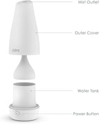 Pure Enrichment® PureSpa™ Essential Oil Diffuser - Compact Ultrasonic Aromatherapy Diffuser, Natural Air Deodorizer, 100ml Water Tank, and Optional Mood Light - Lasts Up to 7 Hours with Auto Shut-Off