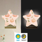 susiyo Plug in Night Light Autumn Pattern Peach Color Pumpkins Cute Star Shape Nightlight for Bedroom Hallway Stairs