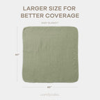 Comfy Cubs Muslin Baby Blanket - Soft, Lightweight, 6-Layer Cotton Swaddle Blankets for Newborns, Infants & Toddlers - 40" x 40" Large, Breathable & Versatile for Sleeping & Tummy Time - Sage