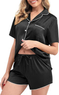 Women's Pajamas Set Sleepwear with Short Sleeve Top & Elastic Waist Shorts