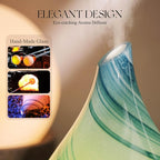 Porseme 150ml Essential Oil Diffuser Glass Color Changing Aroma Air Diffusers Aromatherapy Ultrasonic Cool Mist Humidifier 6 Running Hours Waterless Auto-Off for Sleeping Yoga Office Spa (Blue Ink)