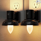 L LOHAS LED Night Light, 2 Pack Night Lights Plug into Wall, 3000K Warm White, Farmhouse Barn Plug in Light with Dusk to Dawn Sensor, for Bedroom, Bathroom, Kitchen, Hallway