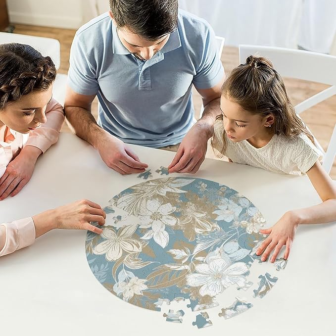 195 PCS Jigsaw Puzzle for Adults Personalized Picture Puzzle Light Peach Flowers Customized Wooden Puzzle for Family, Birthday, Wedding, Game Nights Gifts Animal Alien Shape Puzzle