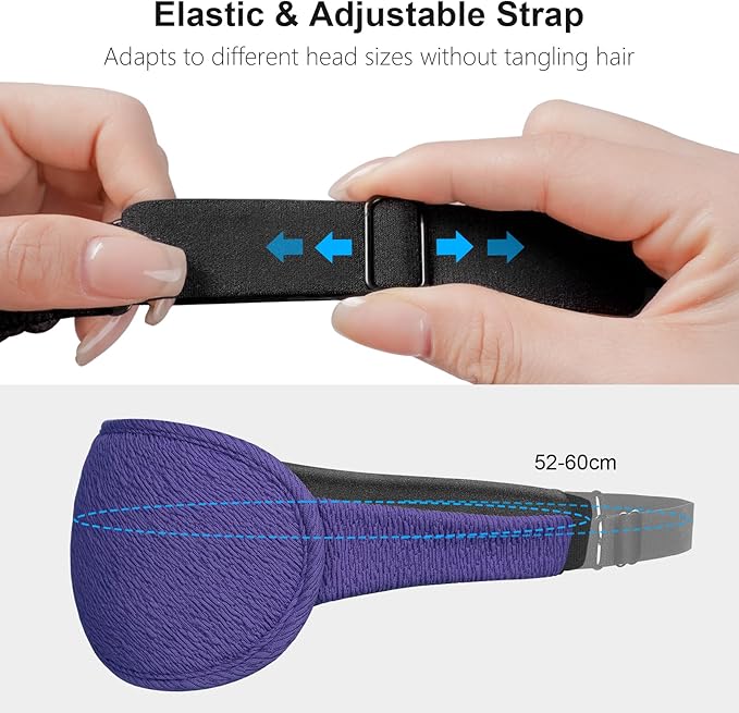 Gritin 100% Blackout Sleep Eye Mask for Women Men,Zero Eye Pressure Sleeping Mask-Ergonomic Design 3D Cutout Eye Movement and Eyelash Friendly Night Blindfold,Soft&Comfortable for Sleeping-Deep Purple