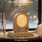 Vivilumens Gradual Sunrise Alarm Clock & White Noise Sound Machine for Better Sleep - Wood Grain Design, Wake-Up Light, Night Light, 10 Natural Sounds, Dual Alarms for Heavy Sleepers