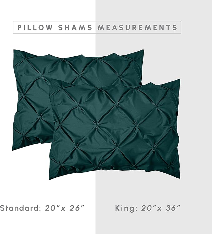 Elegant Comfort 8-Piece Pinch Pleated Comforter Set - All Season Complete Bed in a Bag, Includes 4pc Smart Sheet Set, Bed Skirt, Comforter, Matching Pillowcases and Shams, Full/Queen, Ocean Teal