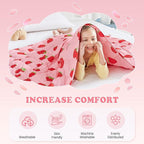 HOSUKKO Weighted Blanket - 10 lbs Pink Strawberry Heavy Blanket - Small Size Breathable Blanket(50 * 60 inches, 10 lbs)