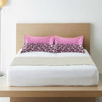 Satin Pillowcase for Hair and Skin, Pink Glitters Leopard Prints Silk Pillowcase Soft and Cozy Body Pillow Covers, King Size Satin Pillow Cases with Envelope Closure(20x40 Inch), 1PC