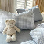 Nayoroom Gingham Duvet Cover Full Size Blue White Plaid Checkered Comforter Cover 3 Pcs Soft Breathable Washed Microfiber Grid Farmhouse Bedding Set with Pillow Shams