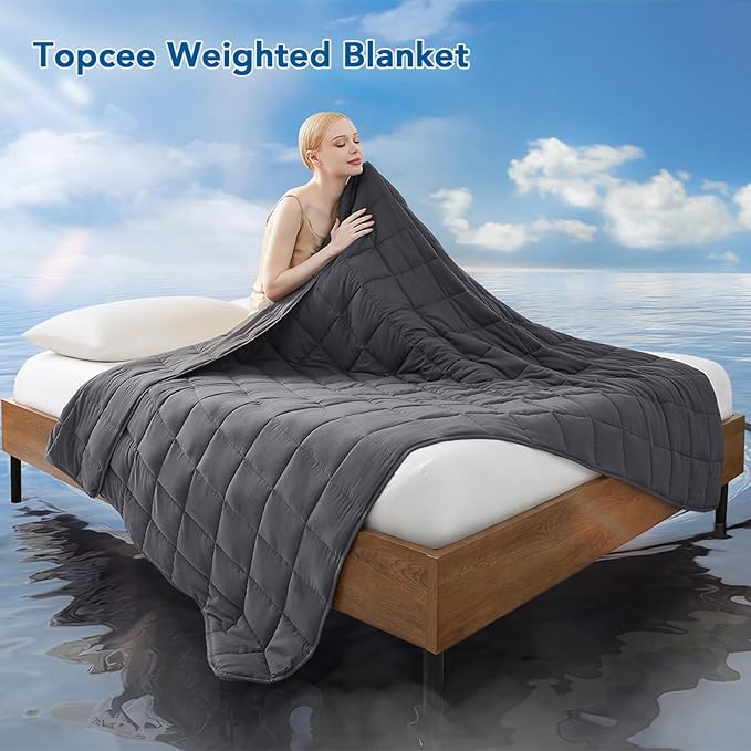Topcee Weighted Blanket (3 lbs, 36" x 48") Cooling Throw Heavy Blanket for Sleeping Apply to 20-40 lbs, Soft Thick Breathable Blanket with Glass Bead, Easy Care