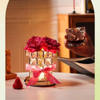 Crystal Table Lamp, Rechargeable Cordless Rose Light 3 Colors Dimmable Flower Lamp, Romantic LED Diamond Lamp for Bedroom Living Room Decor, Valentine Birthday Gift for Her (Rose Red)