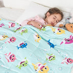 Kivik Weighted Blanket 7 lbs, 41" x 60" Green Shark Weighted Blankets for Small Single/Twin Size Bed, All-Season Breathable Soft Cozy Cute Heavy Throw Blanket for Calming & Sleep, Washable