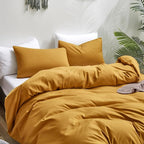 Luxlovery Dark Yellow Comforter Set California King Mustard Bedding Comforter Sets Cal King Men Women Solid Color Blanket Quilts Beathable Soft Cozy Puffy Ginger Bedding Set