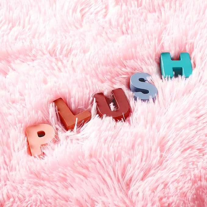 Noahas Fluffy 6x9 Area Rugs for Living Room,Shaggy Pink Rugs for Bedroom Girls,Thick Shag Throw Floor Carpet,Soft Non-Slip Dorm Nursery Kids Rug Home Decor Aesthetic