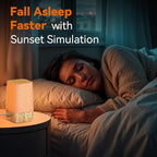 Sunrise Alarm Clock with Noise Machine: Digital Alarm Clock for Bedrooms, Nature Sounds for Gentle Wake Up, 30 Sleep Sounds, Adjustable Brightness & Volume, Timer - Wood Grain