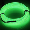 JIGUOOR USB Rechargeable EL Wire 32.8ft/10m (5mx2) Bright Neon Light Strip 360° Illumination Neon Tube Rope Lights for DIY, Festival, Party, Halloween, Chrismas (32.8ft/10M, Fluorescent Green)