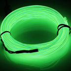 JIGUOOR USB Rechargeable EL Wire 32.8ft/10m (5mx2) Bright Neon Light Strip 360° Illumination Neon Tube Rope Lights for DIY, Festival, Party, Halloween, Chrismas (32.8ft/10M, Fluorescent Green)